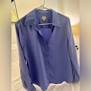 Woman’s Slim Fit Satin Long Sleeve Button Down Shirt